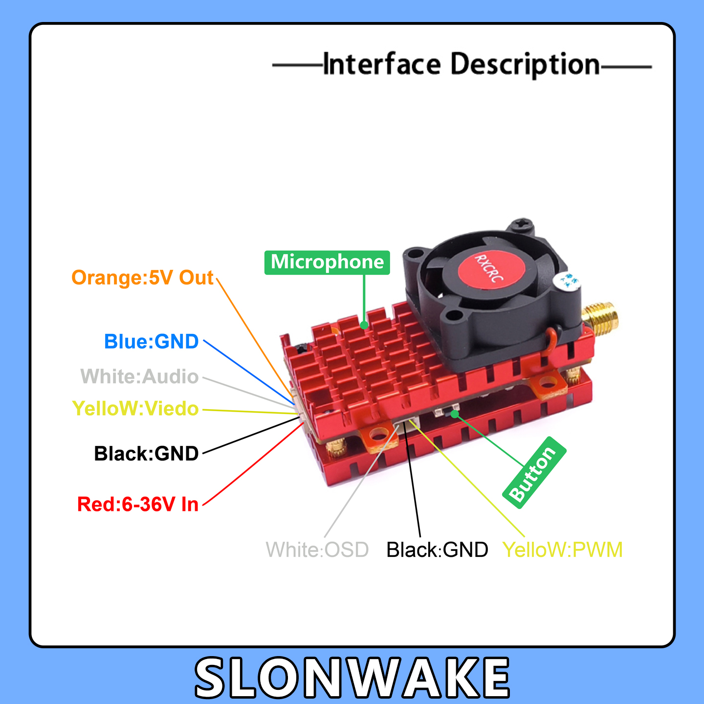 SLONWAKE 5.8G 2W VTX FPV Kamer - Drone Cinematic ulasan dan harga