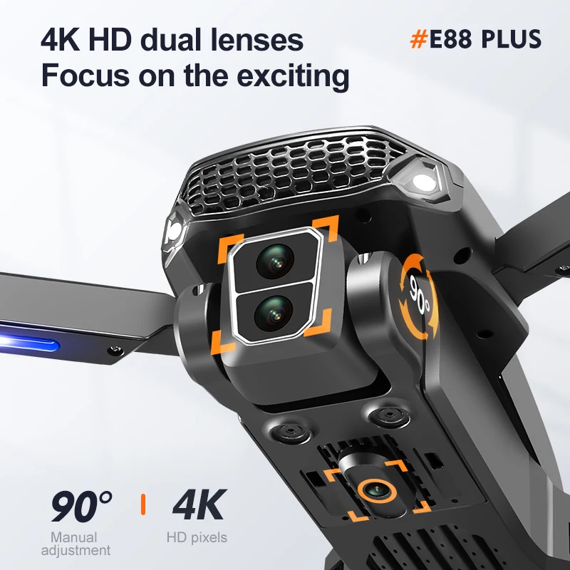 Drone Quadcopter E88 Plus baru - Drone Cinematic ulasan dan harga